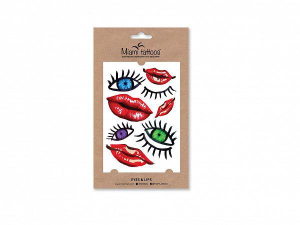 

Акварельные переводные тату Miami Tattoos Eyes&Lips