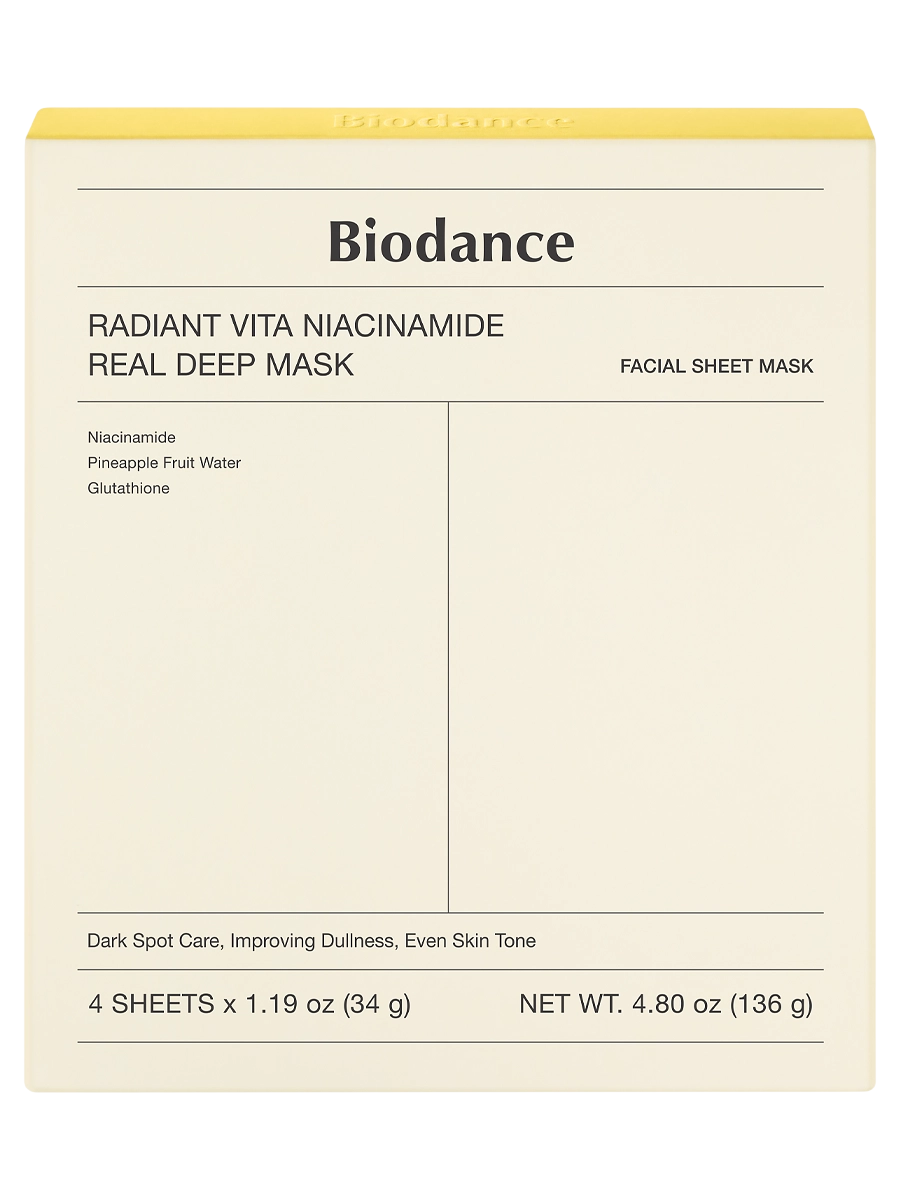Biodance Radiant Vita Niacinamide Real Deep Mask 4x34g