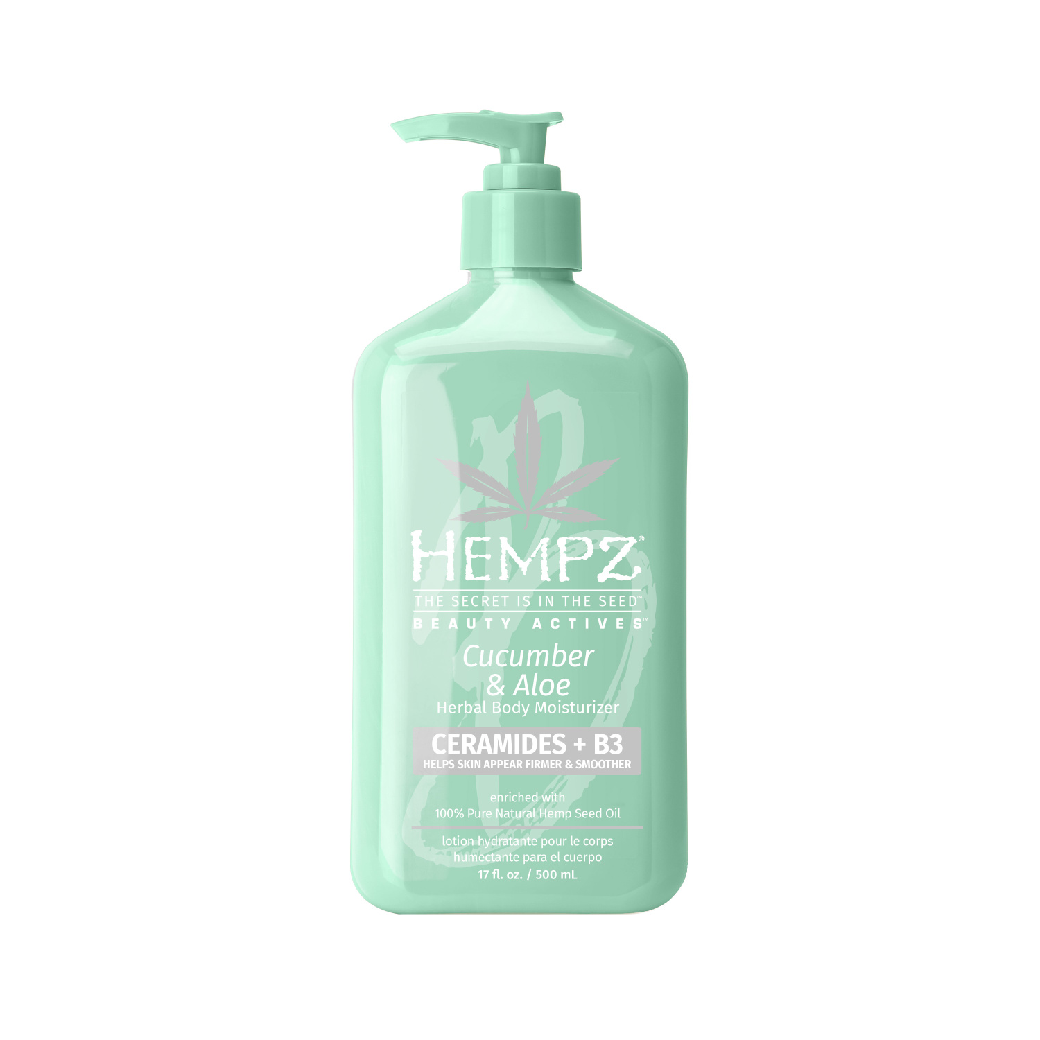 Hempz Beauty Actives Cucumber & Aloe Moisturizer 500ml - интернет-магазин профессиональной косметики Spadream, изображение 48970