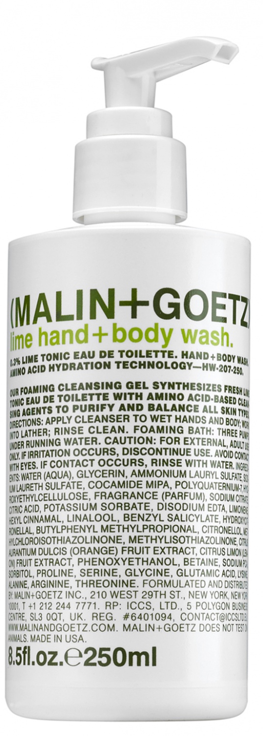 MALIN+GOETZ lime hand + body wash 250ml - интернет-магазин профессиональной косметики Spadream, изображение 17430