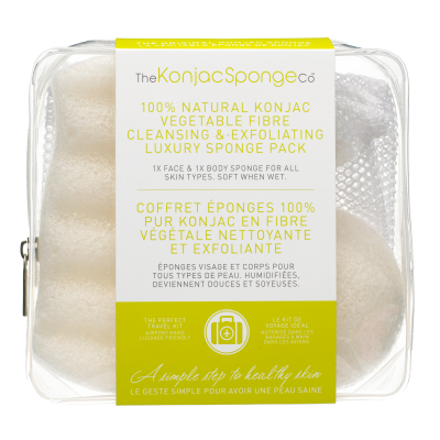 The Konjac Sponge Travel/Gift Sponge Bag Duo Pack 100% Pure (with Mesh bag) - интернет-магазин профессиональной косметики Spadream, изображение 23444