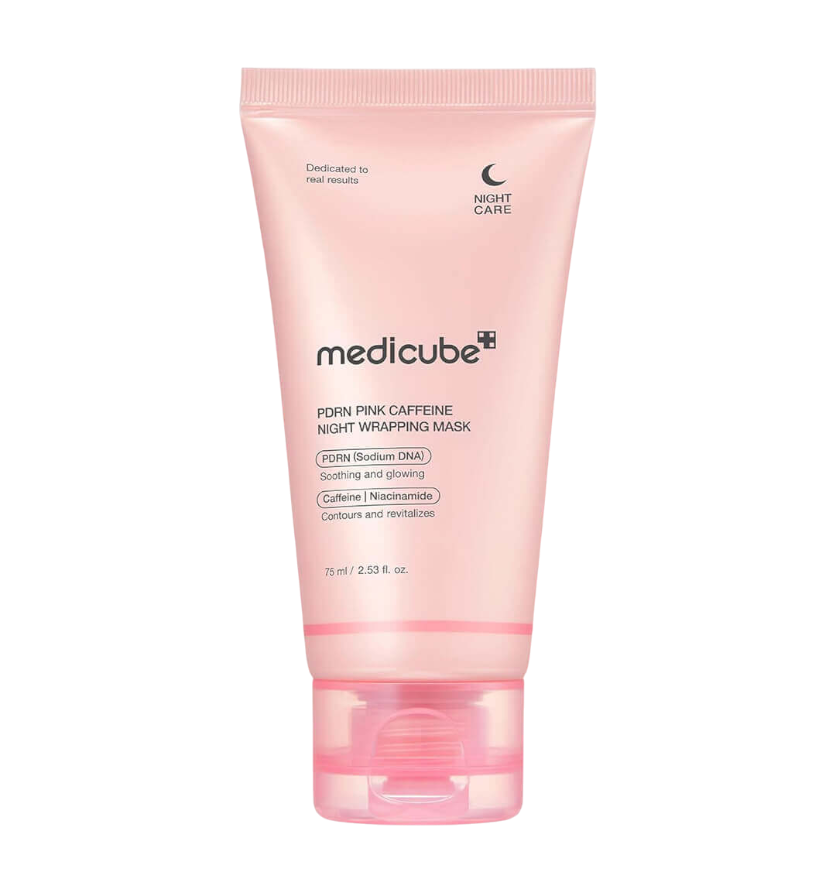 Medicube PDRN Pink Caffeine Night Wrapping Mask 75ml - интернет-магазин профессиональной косметики Spadream, изображение 67863