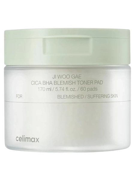 Celimax Ji Woo Gae Cica BHA Blemish Toner Pad 60x170ml - интернет-магазин профессиональной косметики Spadream, изображение 65484