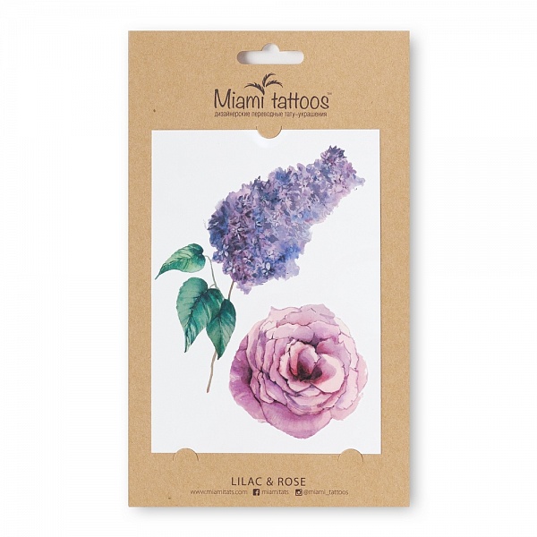 

Акварельные переводные тату Lilac & Rose