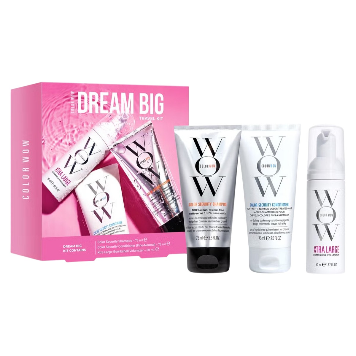 Color Wow Dream Big Travel Kit 75/75/50ml - интернет-магазин профессиональной косметики Spadream, изображение 64863