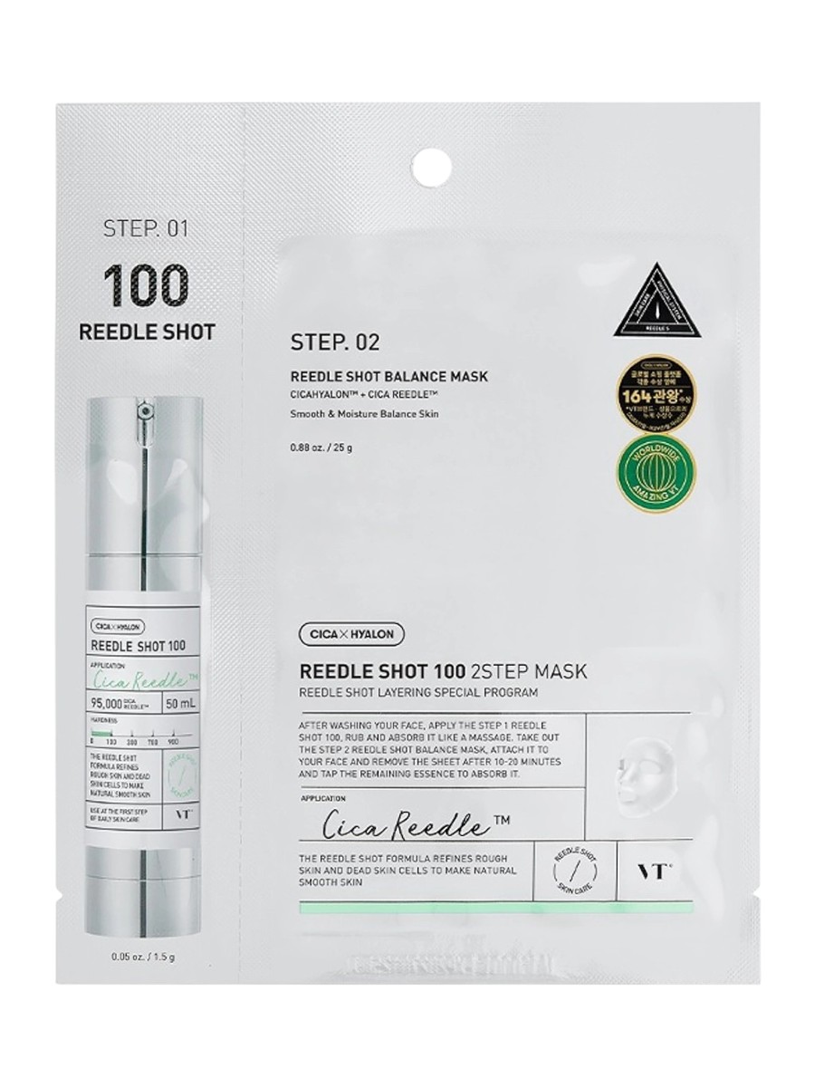 VT Cosmetics Cica Reedle Shot 100 2 Step Mask 1.5/25g - интернет-магазин профессиональной косметики Spadream, изображение 66451