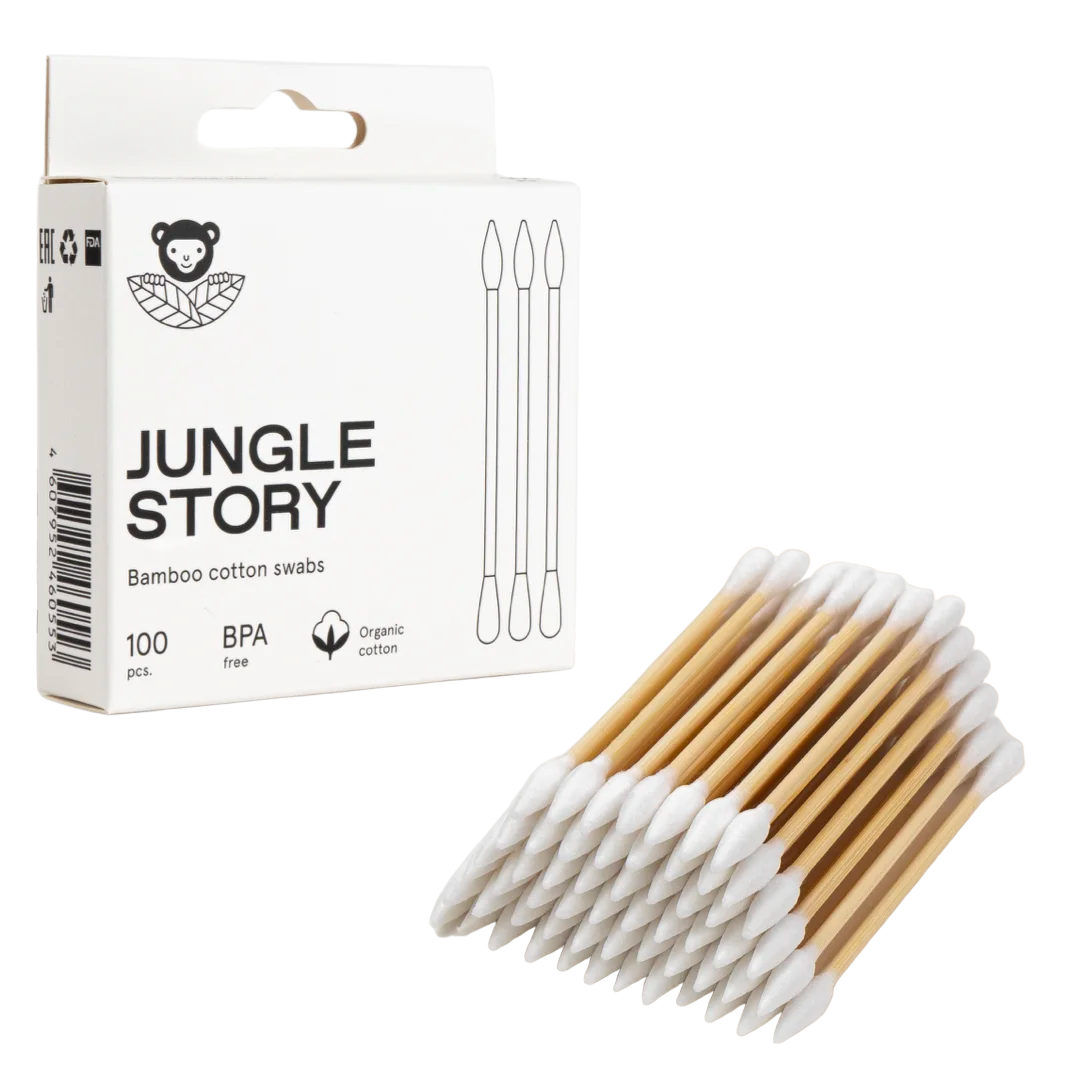 Jungle Story Bamboo Cotton Swabs White 100p - интернет-магазин профессиональной косметики Spadream, изображение 52100