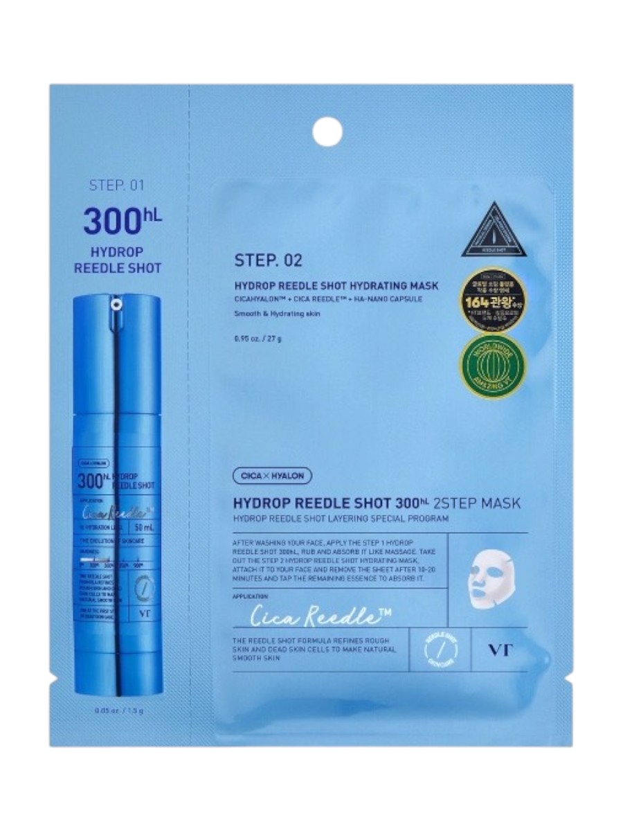 VT Cosmetics Hydrop Reedle Shot 300hL 2 Step Mask 1.5/33g - интернет-магазин профессиональной косметики Spadream, изображение 66483