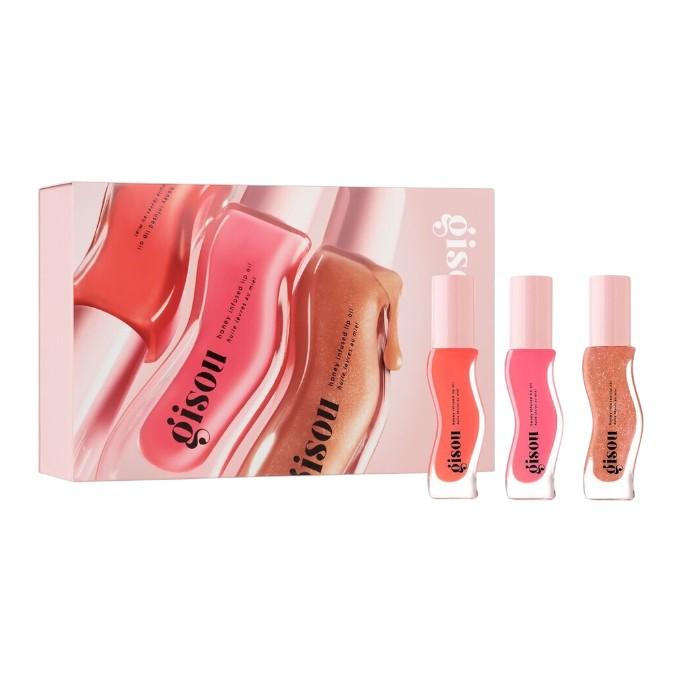 Gisou Honey Infused Lip Oils Gloss Hour Edition Set 8ml/8ml/8ml - интернет-магазин профессиональной косметики Spadream, изображение 67976