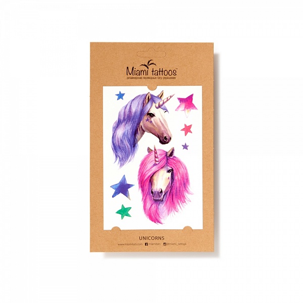 

Акварельные переводные тату Unicorns