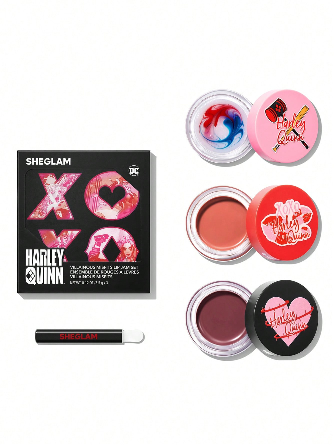 Sheglam x Harley Quinn Villainous Misfits Lip Jam Set 3x3.5g - интернет-магазин профессиональной косметики Spadream, изображение 62252