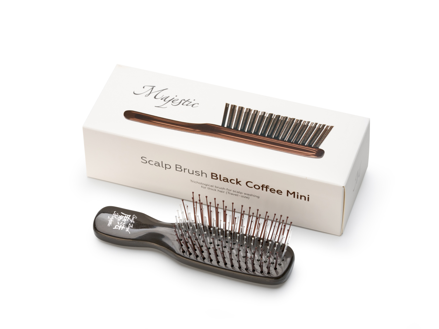 Majestic Scalp Brush Mini Black Coffee Outlet - интернет-магазин профессиональной косметики Spadream, изображение 70919