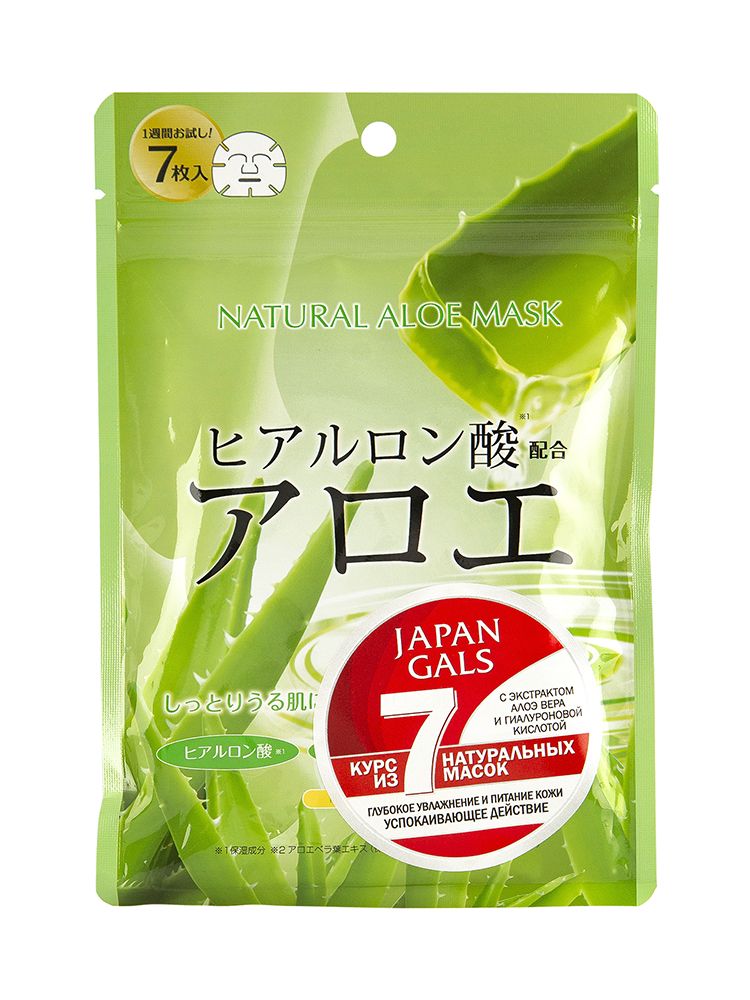 Japan Gals Japan Gals Natural Aloe Mask 7p - интернет-магазин профессиональной косметики Spadream, изображение 43006