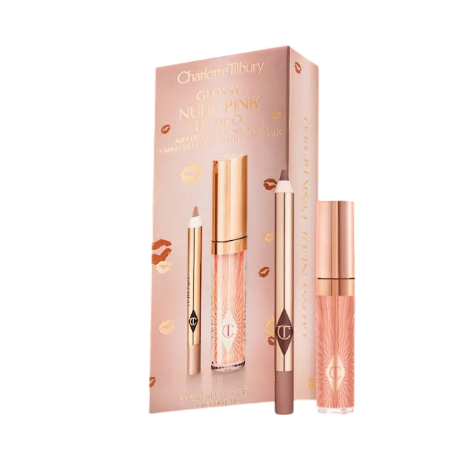 Charlotte Tilbury Glossy Lip Duo Nude Pink 2.6ml/0.8g - интернет-магазин профессиональной косметики Spadream, изображение 60911