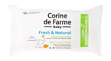 Corine de Farme Cleansing Wipes Fresh & Natural 56p - интернет-магазин профессиональной косметики Spadream, изображение 53466