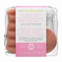 The Konjac Sponge Travel/Gift Sponge Bag Duo Pack With Pink Clay (with Mesh bag) - интернет-магазин профессиональной косметики Spadream, изображение 23445