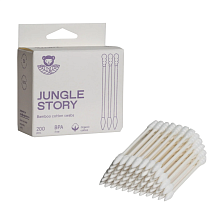 Jungle Story Bamboo Cotton Swabs White 200p - интернет-магазин профессиональной косметики Spadream, изображение 52114